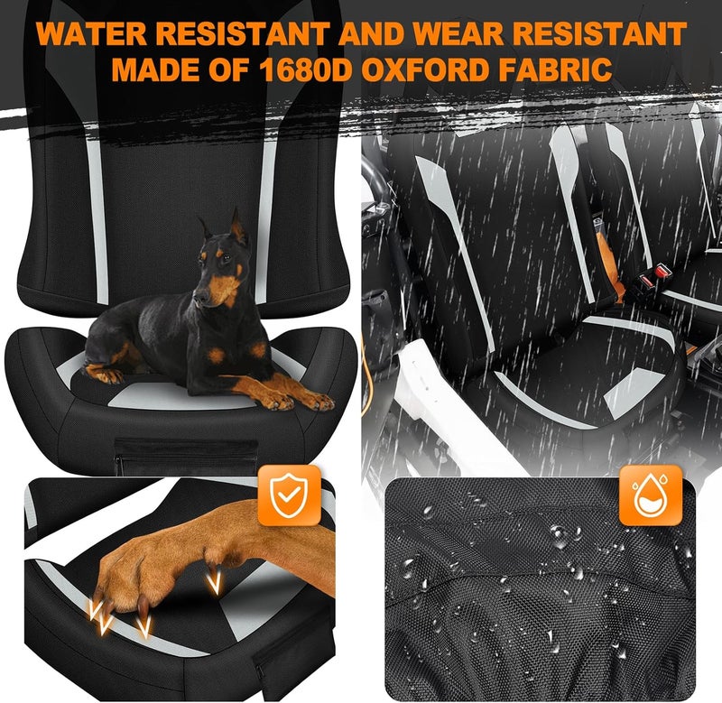 BORDAN RZR Seat Covers with Pocket for 2014-2023 Polaris RZR XP 1000 2 Seats/4 Seats, 1680D Heavy Duty UTV Seat Cover Waterproof Compatible with 2017-2022 Polaris RZR XP Turbo & XP RS1, 2 Pack - Image 5